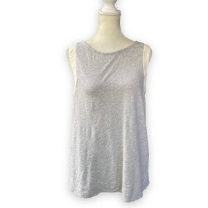 J Crew Gray Silk Trimmed Sleeveless Blouse